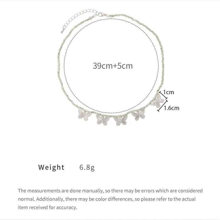 Легкое роскошное милое крутое серебряное ожерелье-бабочка из бисера, женская цепочка на ключицу высшего качества, аксессуар-колье из чистого специй