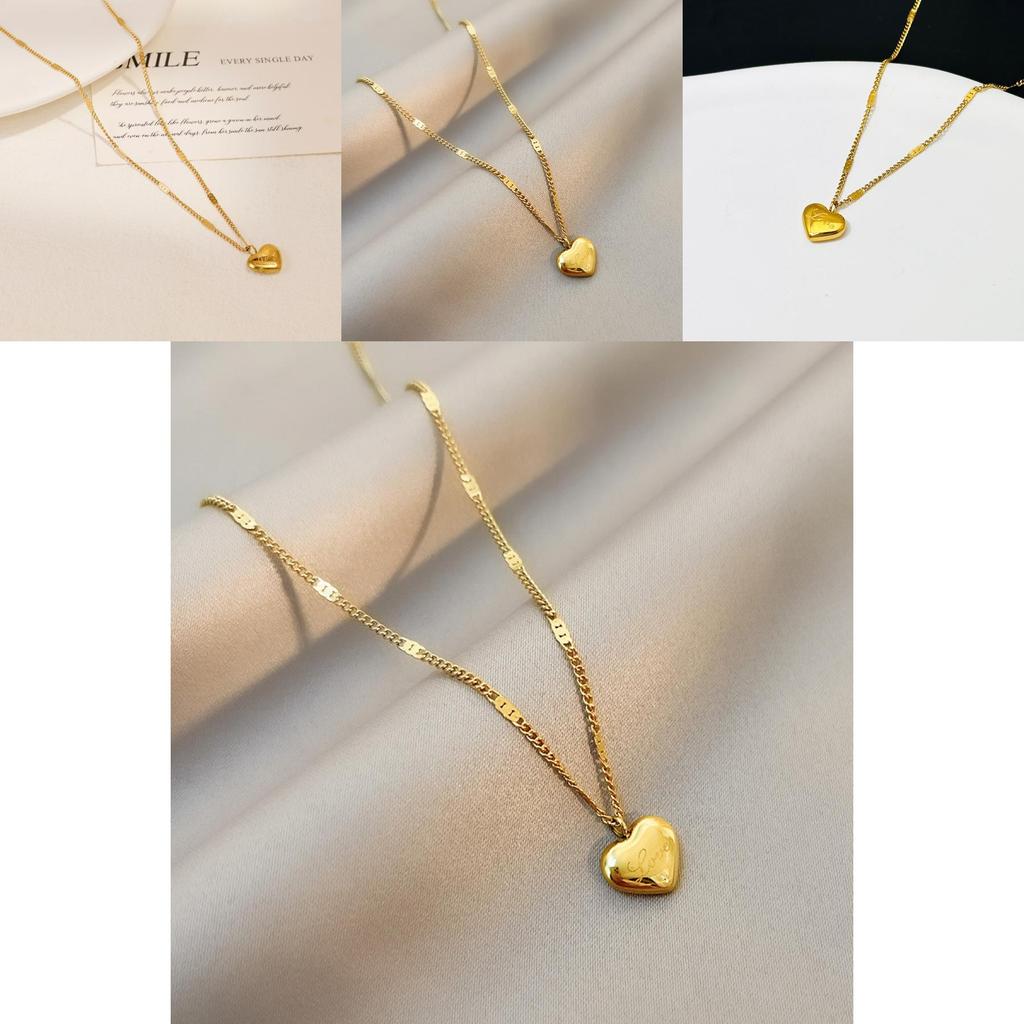Elegant Titanium Steel Love Letter Necklace For Casual And Office Use