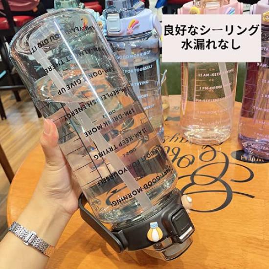 Бутылка TSQIBU, бутылка для воды, 2 л, большая емкость, портативная, соломенная, спортивная, бутылка для воды, не содержащая BPA, пластиковая бутылка для воды для взрослых, для езды на горном велосипеде на открытом воздухе,