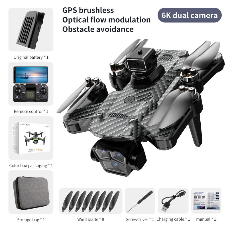 S196 Professional Drone GPS positioning 6K HD Dual lens camera Brushless motor Optical flow hover Foldable RC Four-Rotor Drone