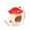 Ceramic Hamster House Mushroom Shaped Pet Habitat Nest Indoor Cartoon Sturdy Hamster Hide Bed For Small Animal Food Bowl