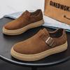 Men's Loafers 2025 Suede Leather Casual Shoe Retro Brown Men Fashion Comfort Slip-On Platform Shoes Men Zapatos De Hombre
