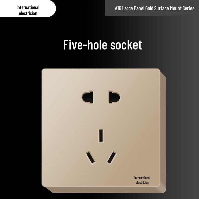 Сверхтонкая 16A накладная электрическая розетка с пятиконтактной настенной панелью для бытового использования и использования с кондиционером