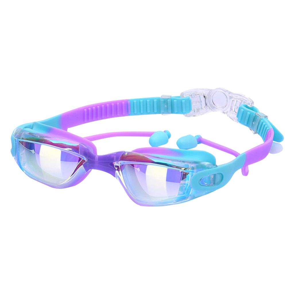 Детские очки для плавания, 2 упаковки, очки для плавания с берушами и зажимом для носа, очки от запотевания и ультрафиолета для детей, подростков в возрасте от 3 до 15 лет