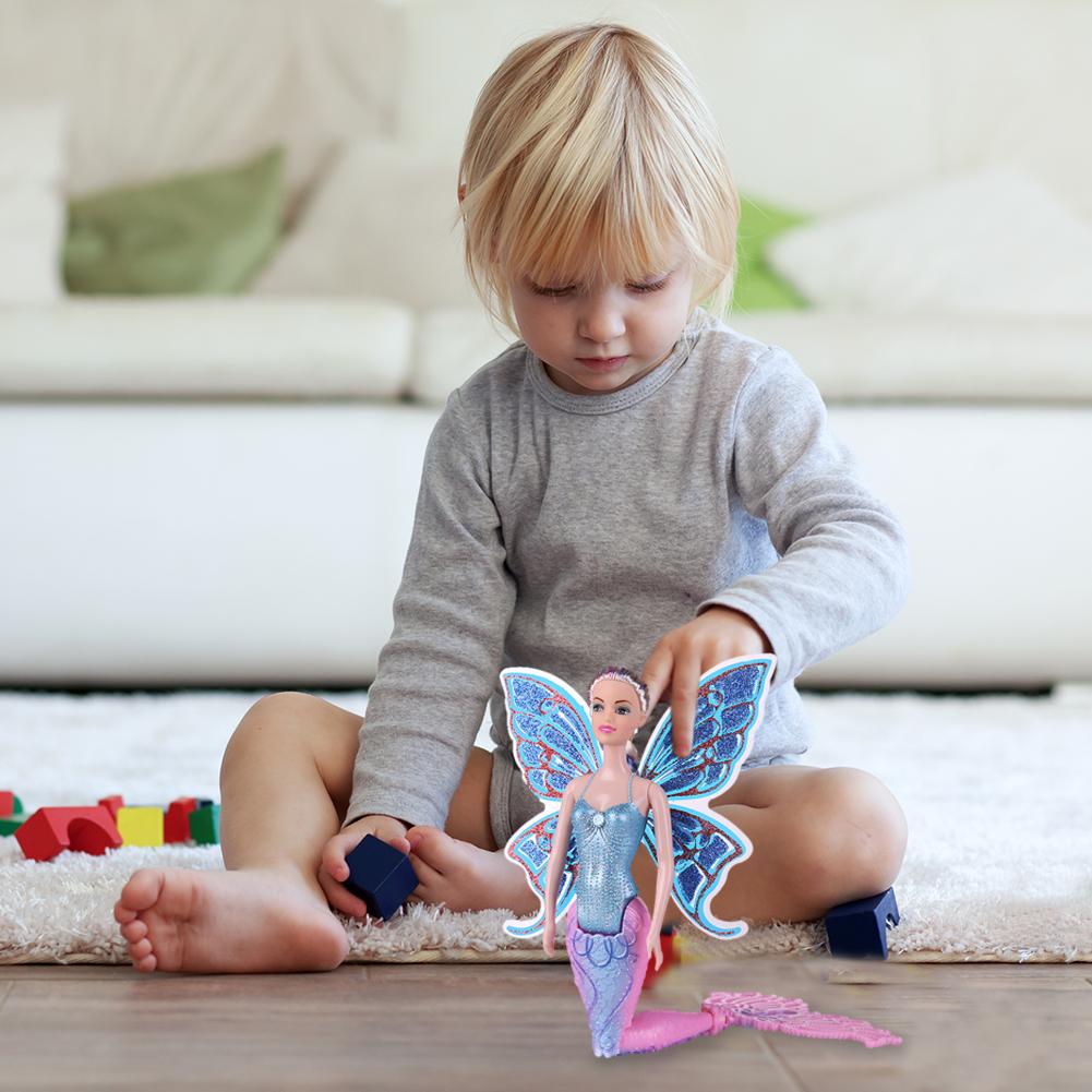 Кукла-русалка для плавания, волшебная классическая игрушка-русалка для девочек с крылом бабочки