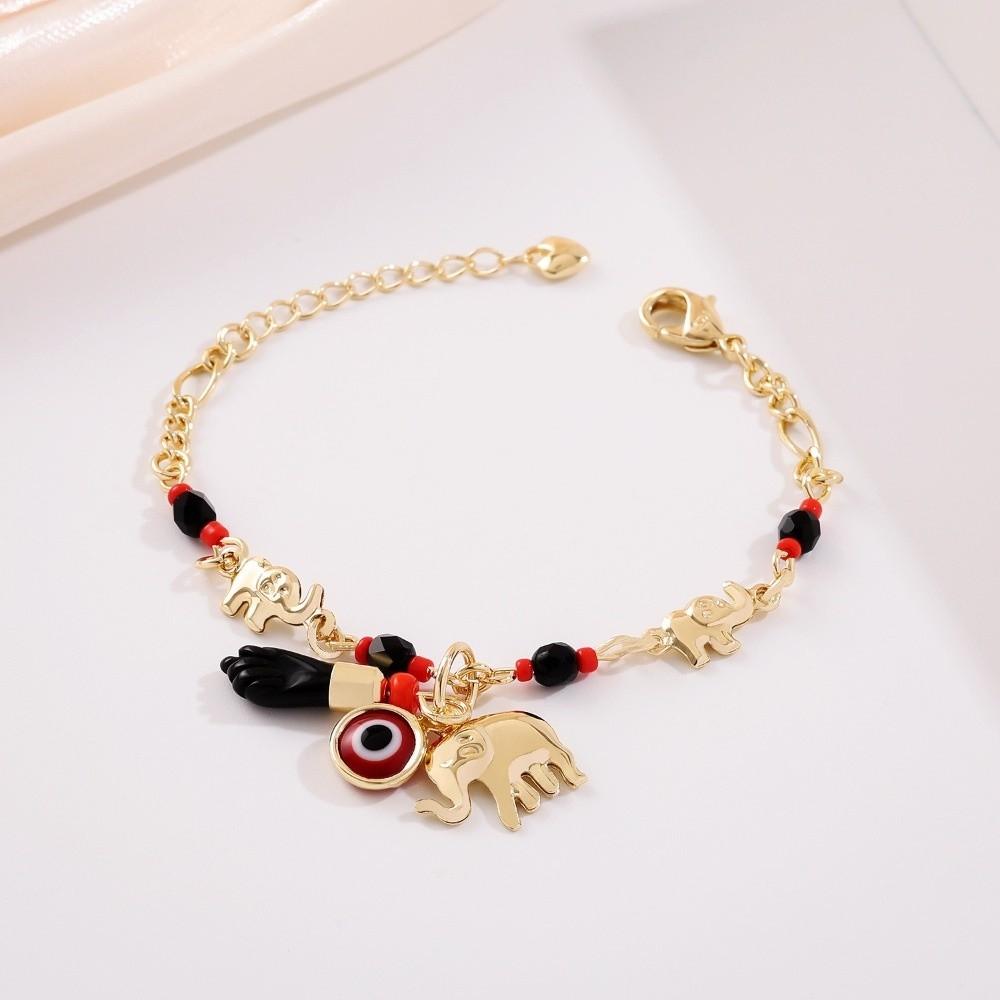 Adjustable Elephant Bracelet Vintage Retro Bracelet Irregular Bohemian Style Bead Bracelet Gifts