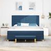 Box Spring Bed with Headboard Blue 200 x 180 cm Fabric