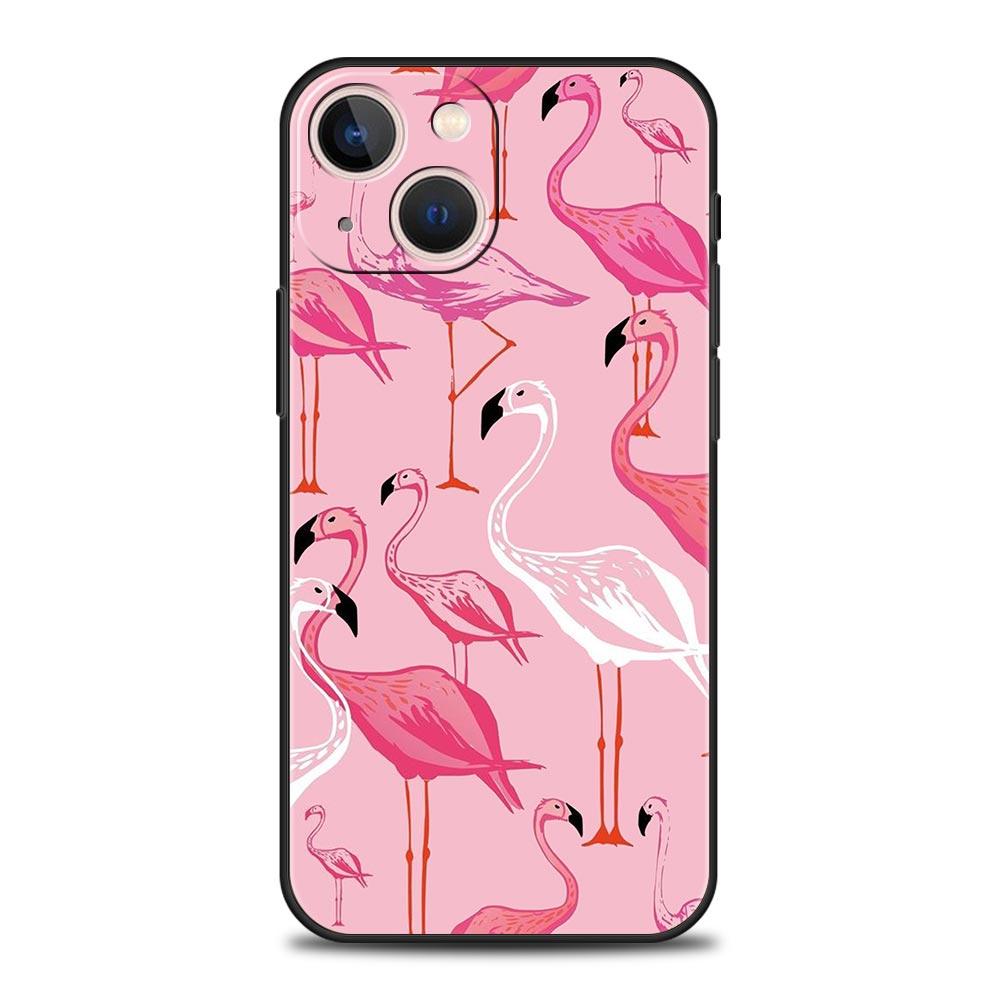 Розовый Красный Фламинго Роскошный Чехол Для Телефона Для iPhone 11 14 15 Pro MAX 12 13 Mini 7 8 Plus X XR XS SE Силиконовый Ударопрочный Чехол Funda