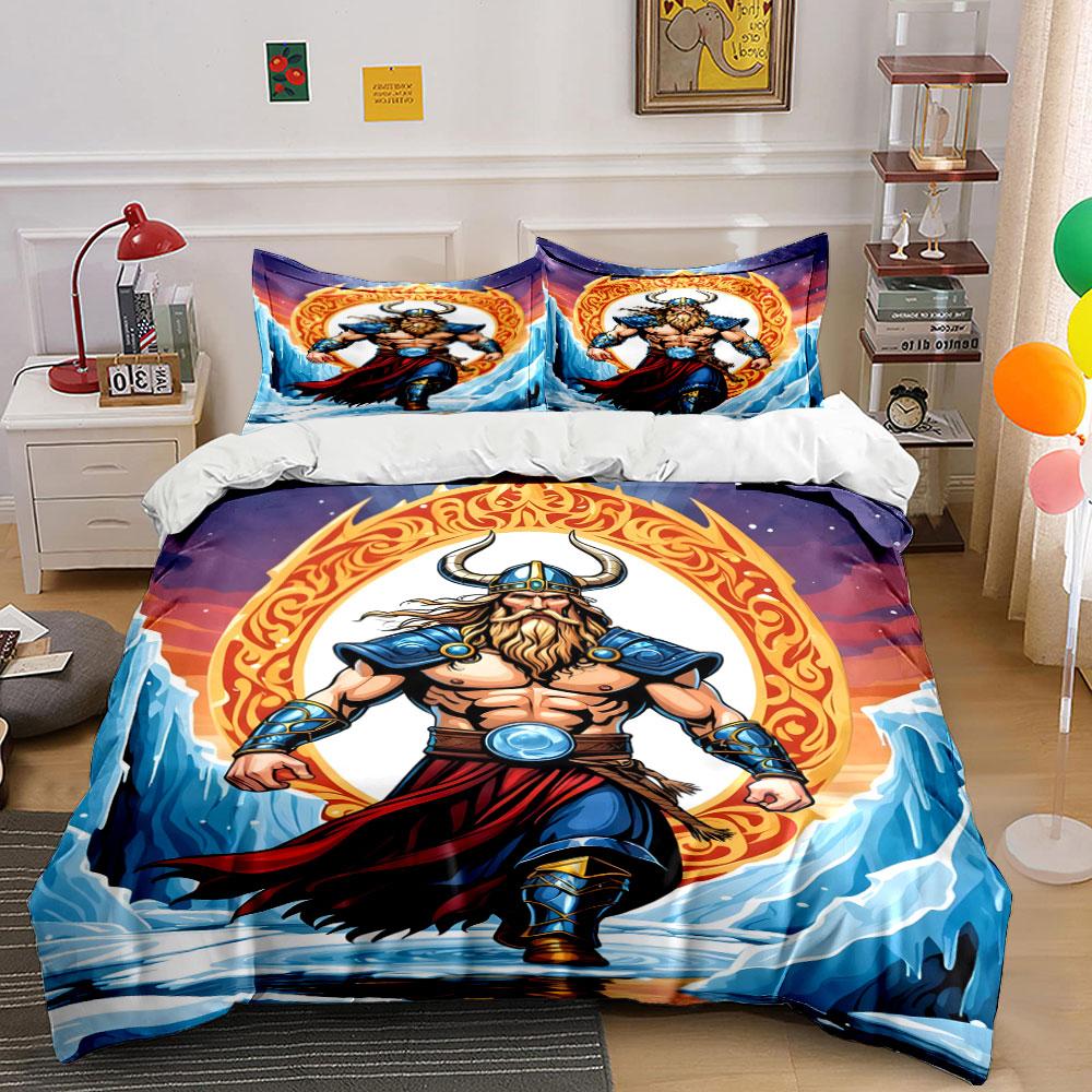Viking warrior with flames. Bedding sets Duvet cover sets Duvet covers Pillowcases(1* Duvet Cover 2* Pillowcases without duvet insert)