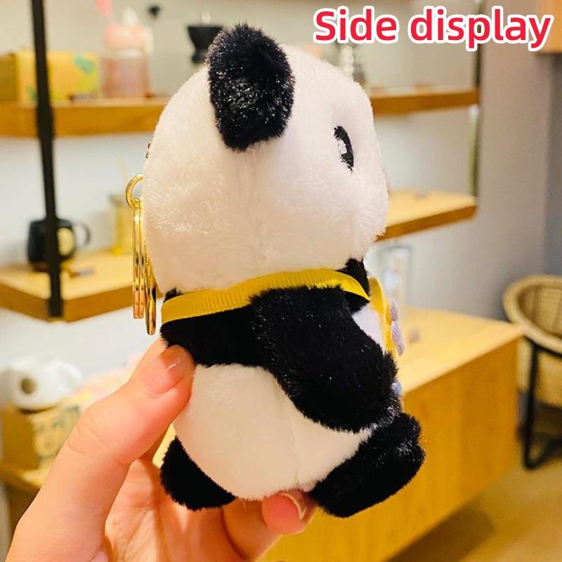 Cartoon Cute Plush Panda Doll Creative Keychain Student School Bag Pendant Couple Small Gift Boys and Girls Gift