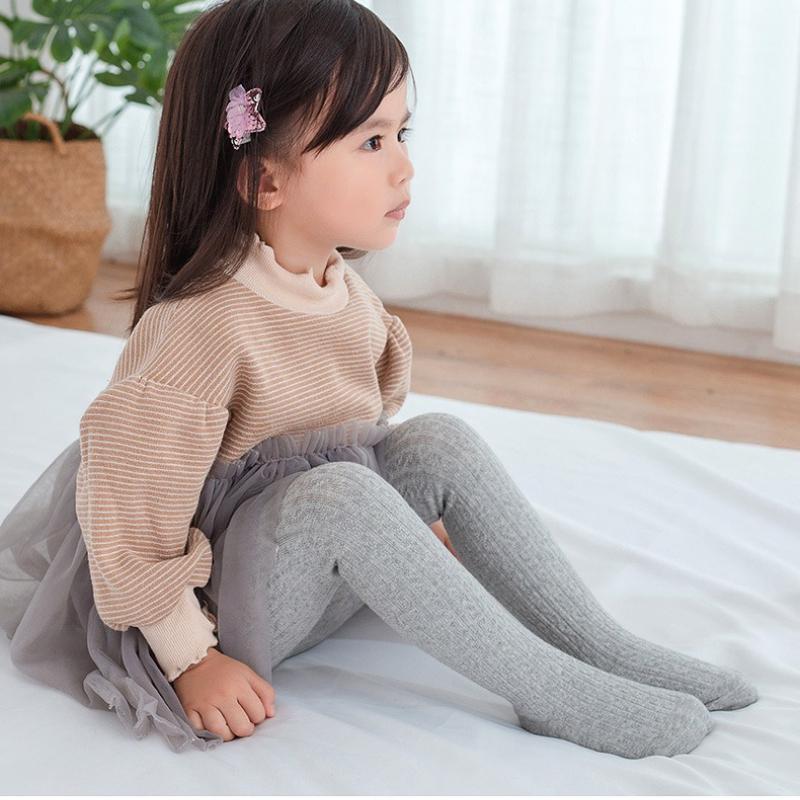 Chic Simplicity Kids Girl Pantyhose Fashion Solid Color Korean Legging Stocking for Children Autumn Spring Thicken Cotton Tights