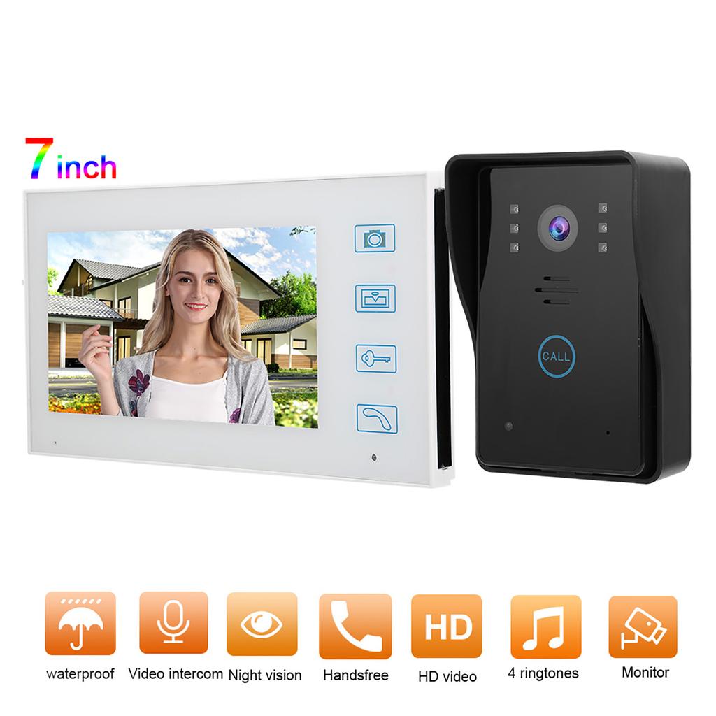 7in TFT 2V1 2.4G Wireless Video Door Phone Infrared Night Vision Intercom Camera Waterproof Doorbell