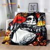 3D Gothic Horror Ghost Skull Soft Plush Blanket,Flannel Blanket Throw Blanket for Living Room Bedroom Bed Sofa Picnic Cover Kids