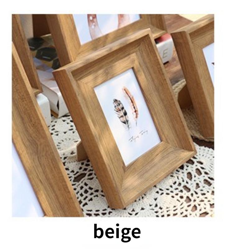 Wood Color Simple Photo Frame 5-10 Inch Widened Border Photo Decor Dual-use Models Wall-mounted Home Decoration Ornaments