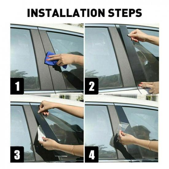 For 2011- Dodge Charger 4-Door Pillar Post 6pcs Window Door Trim Black NEW