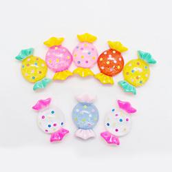 Artificial Candy for Crafts Small Colorful Dot Printed Artificial Resin Candy Cabochon for Crafts Artificial Candy
