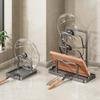 Floor Standing Pan Pot Lid Holder Stand Rack Spoon Rest Pot Lid Spatula Soup Spoon Storage Shelf Pot Lid Rack Kitchen Storage