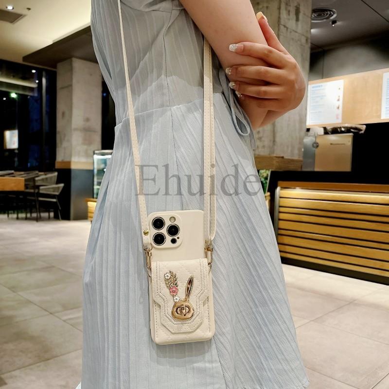 Wallet Case for iPhone 16 15 Pro Max 14 Plus 13 12 Mini 11 Pro X XS Max XR 7 8 Crossbody Strap Lanyard Leather Bag Card Cover