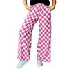 Женские брюки с высокой талией, эластичные, клетчатые, широкие, повседневные брюки свободного кроя, повседневная одежда для работы и отдыха