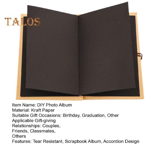 Accordion Photo Album Stretchable Kraft Paper Scrapbook Folding DIY Souvenir Book Scrapbook Album Gift for Wedding Birthday Graduation