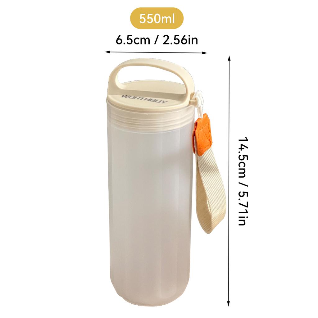 350/550Ml Transparent Plastic Water Bottle Portable Leak-proof Drinking Cup WIth Handle Travel Sport Heat-resistant Tumbler