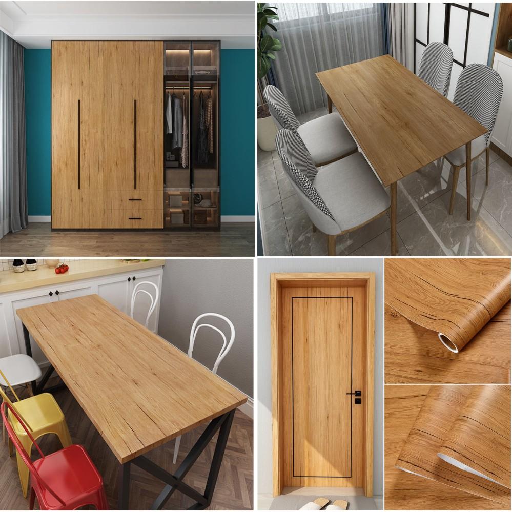 80см Виниловые Водонепроницаемые 3D Наклейки с Текстурой Дерева для Шкафа Стола Гардероба Мебели ПВХ Самоклеящиеся Обои Домашний Декор