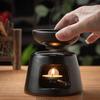 Black Ceramics Aromas Burners for Essential Oils and Wax Melts with Tealight Holder Spoon for Bedroom or Living Room