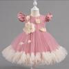 Girls' Baby Sleeveless Dress Short Princess Flower Pink Performance Flying Sleeve Toddler Children's Day Evening Dresses