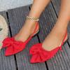 Женская обувь 2025 Весна Новые Туфли-слингбэки на каблуке с бантом-бабочкой Женская обувь Сексуальное платье Тонкий каблук Острый носок Женские туфли на высоком каблуке Женские