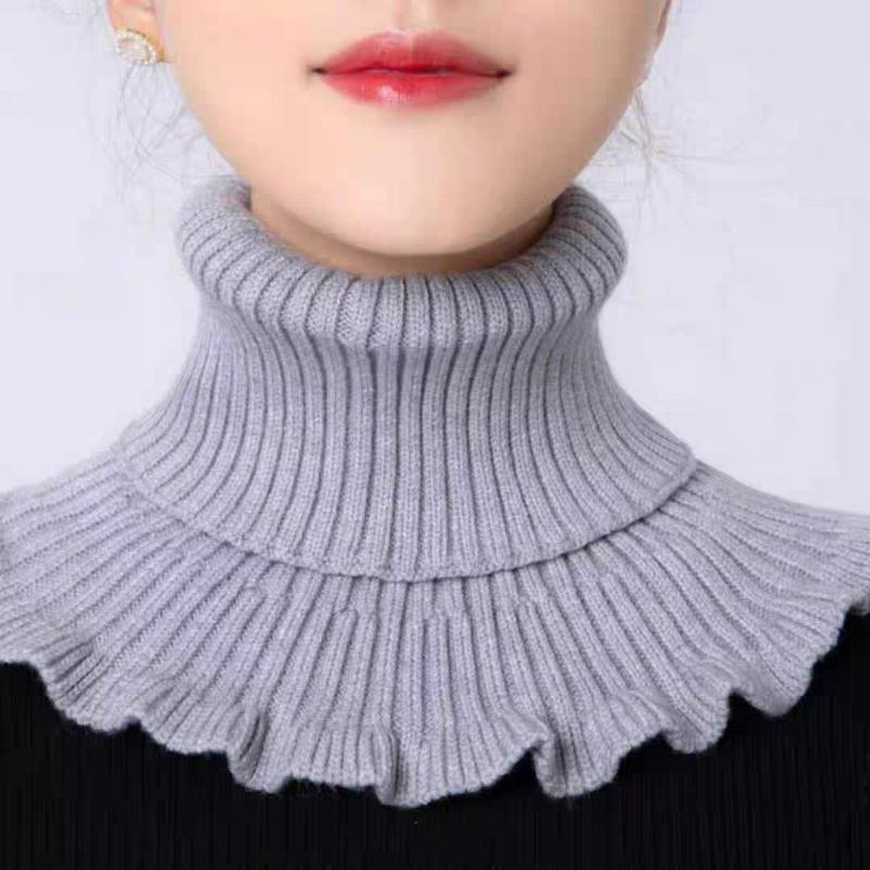 Scarf, Neck Cover, Fake Collar, Cervical Spine Protection, Warmth and Cold Protection, Versatile Knitted Turtleneck Sweater Collar