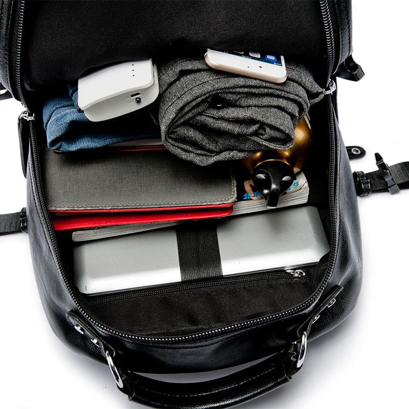 Мужской мягкий рюкзак из искусственной кожи на молнии, рюкзак большой емкости, студенческая сумка, дорожный рюкзак