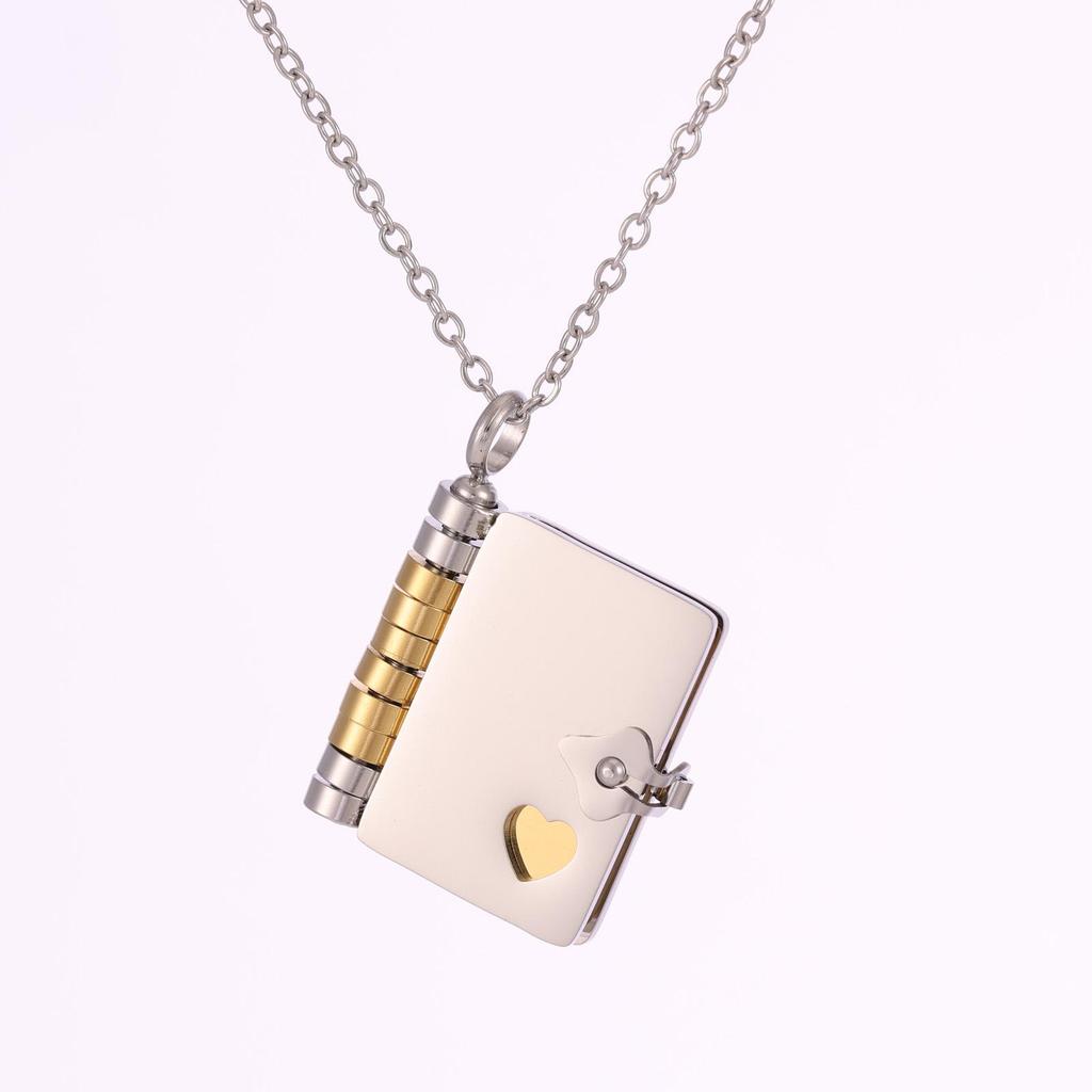 Подвеска-книга из нержавеющей стали с покрытием из 18-каратного золота, с гравировкой, для пар