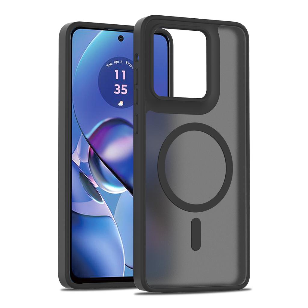 Магнитный чехол для телефона с ощущением кожи для Motorola Moto G Stylus 5G 2025 Magsafe Беспроводная зарядка ТПУ Рамка Жесткая Пластиковая Задняя Крышка