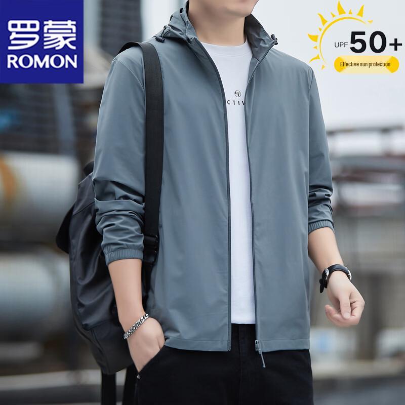 ROMON Мужская летняя куртка с капюшоном, защита от солнца UPF50+, из ледяного шелка
