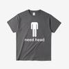 Need Head: A Multi-color Printed T-shirt with A Round Neck, Short Sleeve, Loose and Versatile, Suitable for Both Men and Women