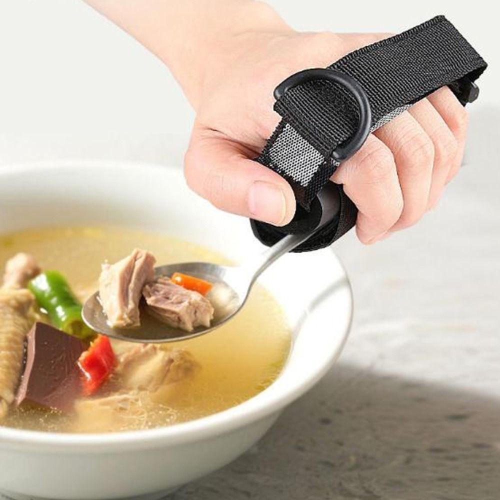 Adjustable Utensil Cuff Holder Elastic Spoons Forks Fixing Band Practical Aid Utensil Cuff Daily