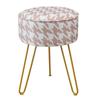 Vanity Stool Chair Round Ice Silk Fabric Ottoman Foot Rest for Makeup Room Living Room Bedroom