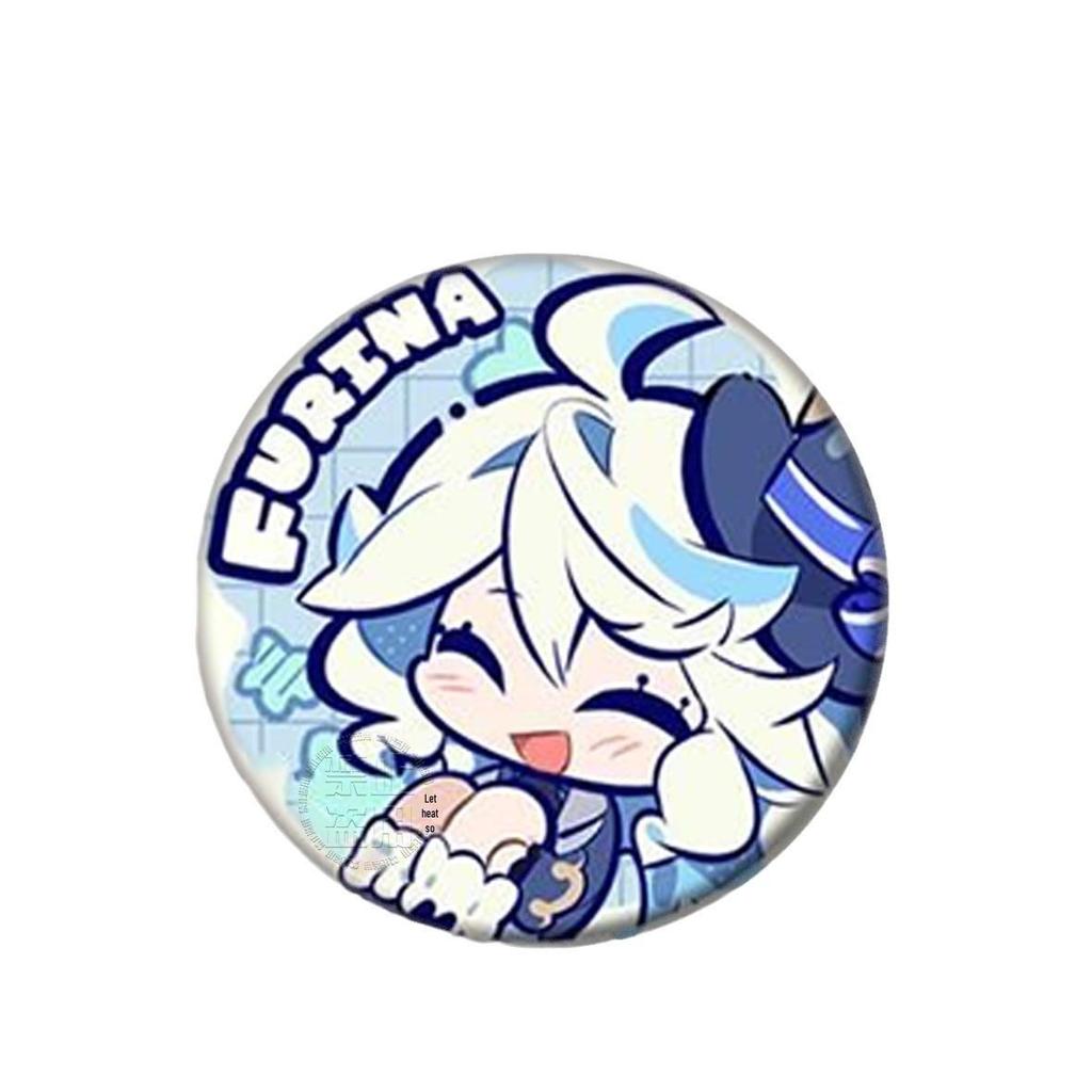 Genshin Impact Character Badge Set: Furina, Nahida, Scaramouche, Neuvillette, Xiao, Hu Tao, Lynette, Lyney.