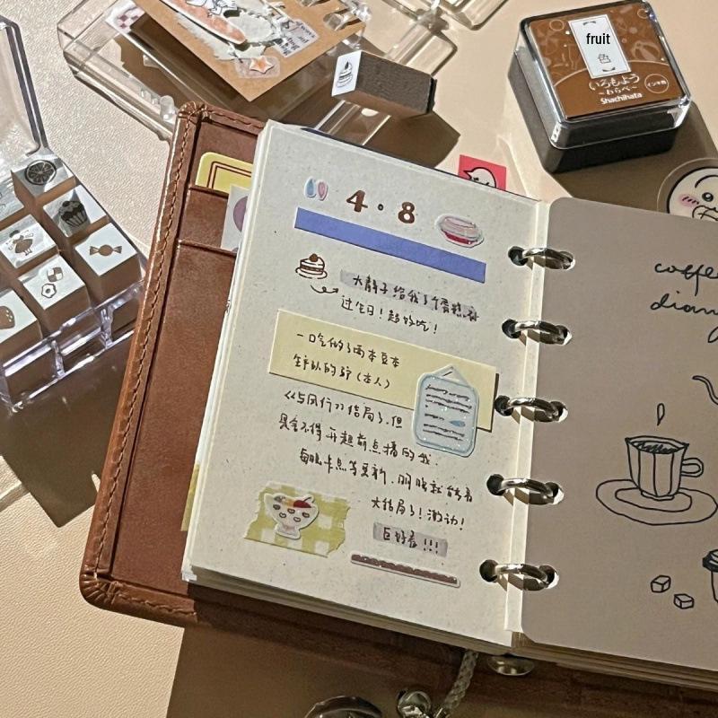 Блокнот-планировщик с кольцевым механизмом из коровьей кожи цвета хаки – Портативный, Высококачественный, Карманный блокнот большой вместимости