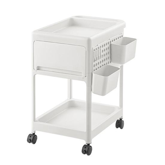Yousheng Передвижная сервировочная тележка Тележка для хранения в детской с ящиками и полкой Передвижной органайзер Тележка для хранения с крючками и съемными корзинами для ребенка