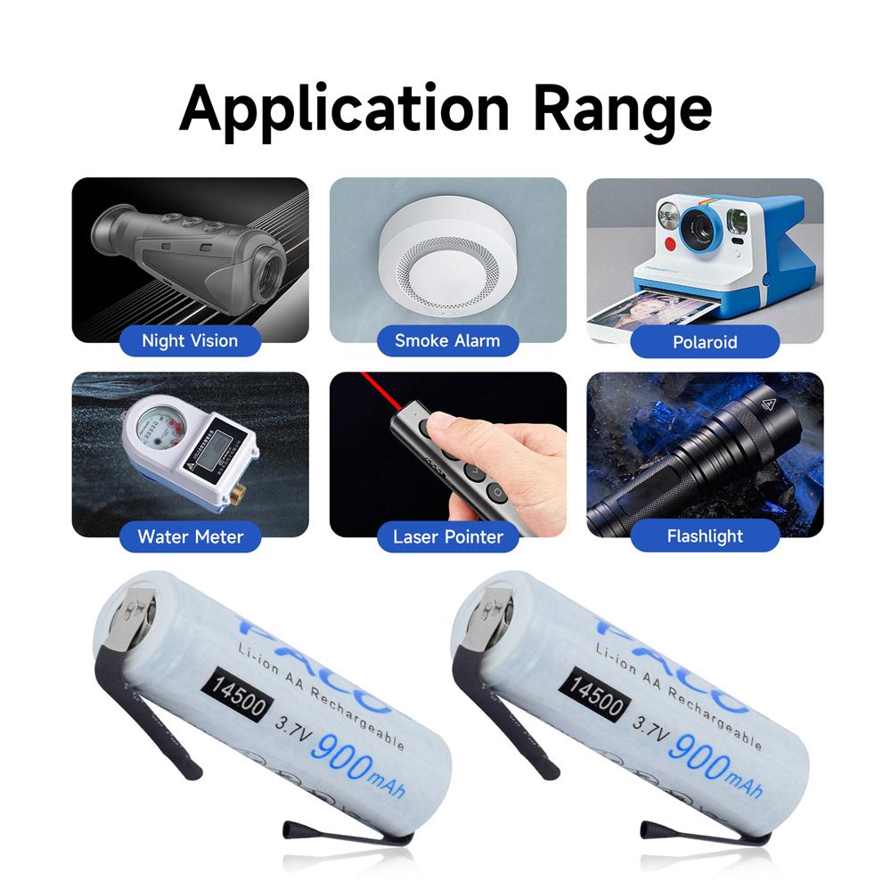 PALO 14500 900 мАч 3,7 В литий-ионные аккумуляторные батареи Литиевая батарея типа АА для светодиодных фонариков, налобных фонарей, мыши