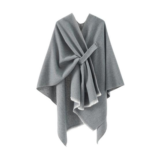 Women Shawl Scarf Solid Color Knitted Shawl Wrap Imitation Cashmere Shoulder Top Sweater Shawl Fashion Accessory