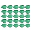 25Pcs Mini Bird Parrots Food Water Bowl Inlay Installation Round Green Parrots Small Food Water
