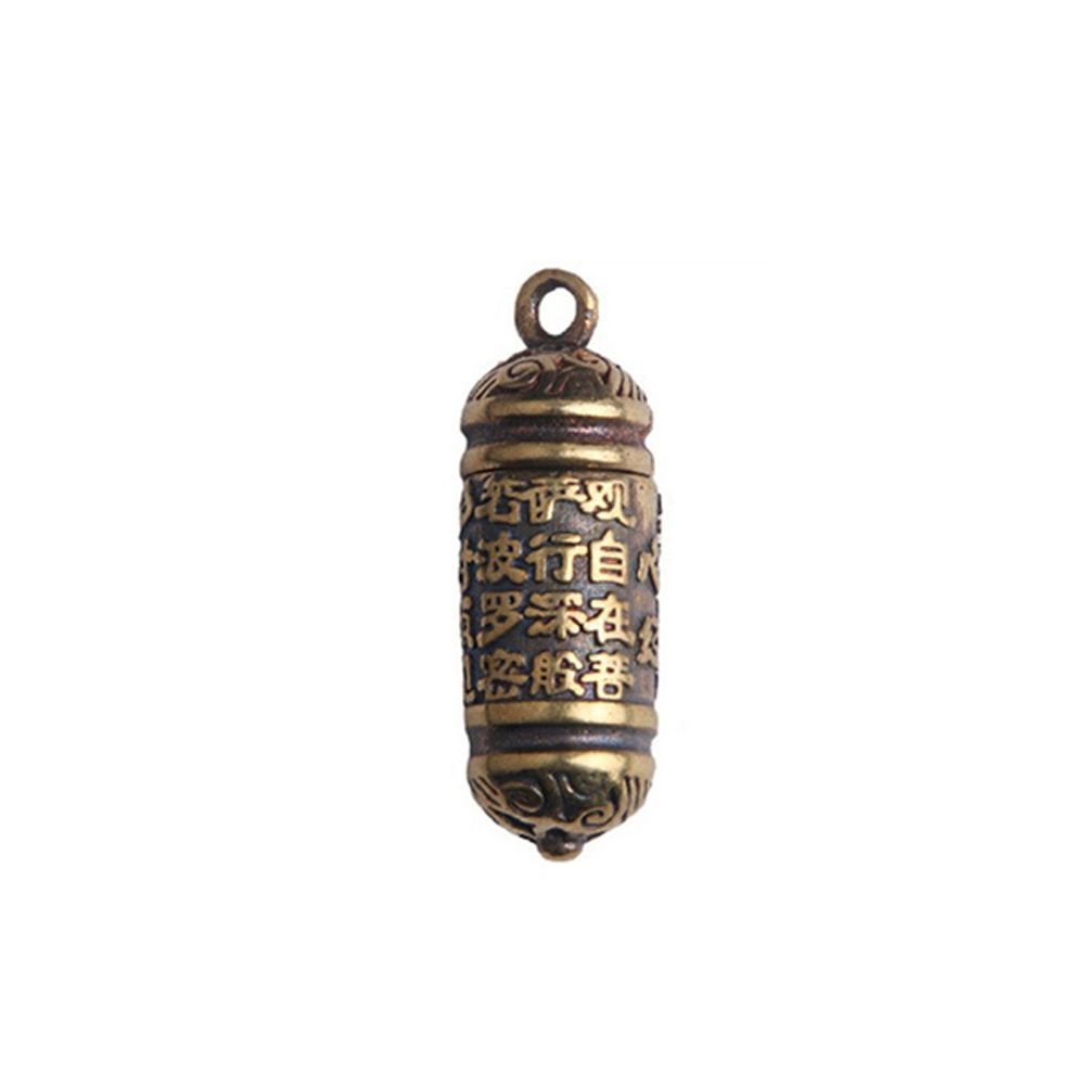 Brass Openable Cylindrical box Necklace Pendant Travel Pill Case Pill Box Buddhist Pendant