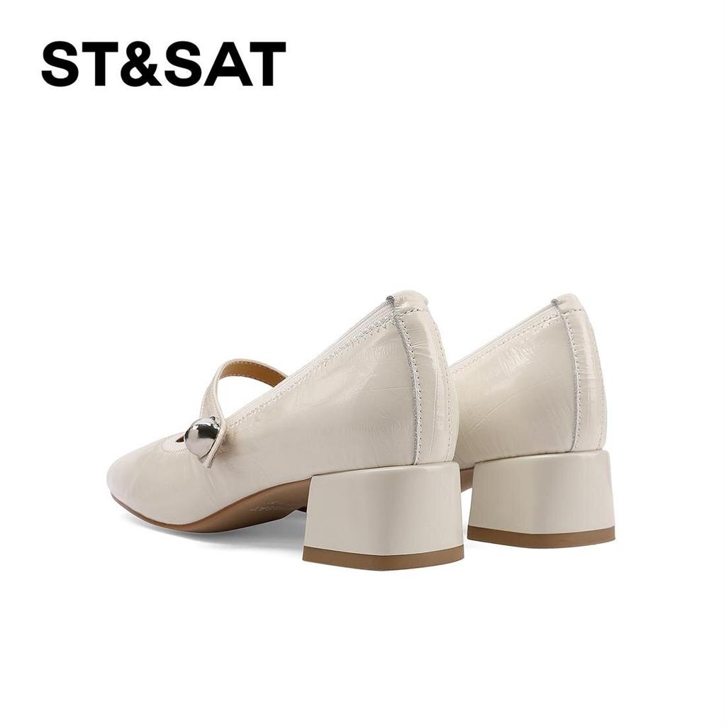 St&Sat/Saturday Coarse Heel Mary Jane Shoes