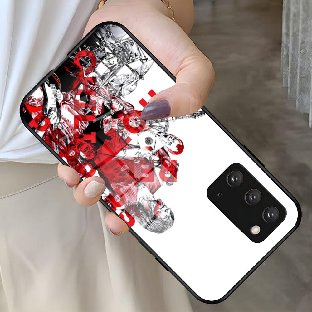 R-Red H-Hot C-Chili P-Peppers Phone Case For Samsung S26 S25 S24 FE S23 S22 S21 Plus S20 Ultra Note20Ultra Black Glass Cover