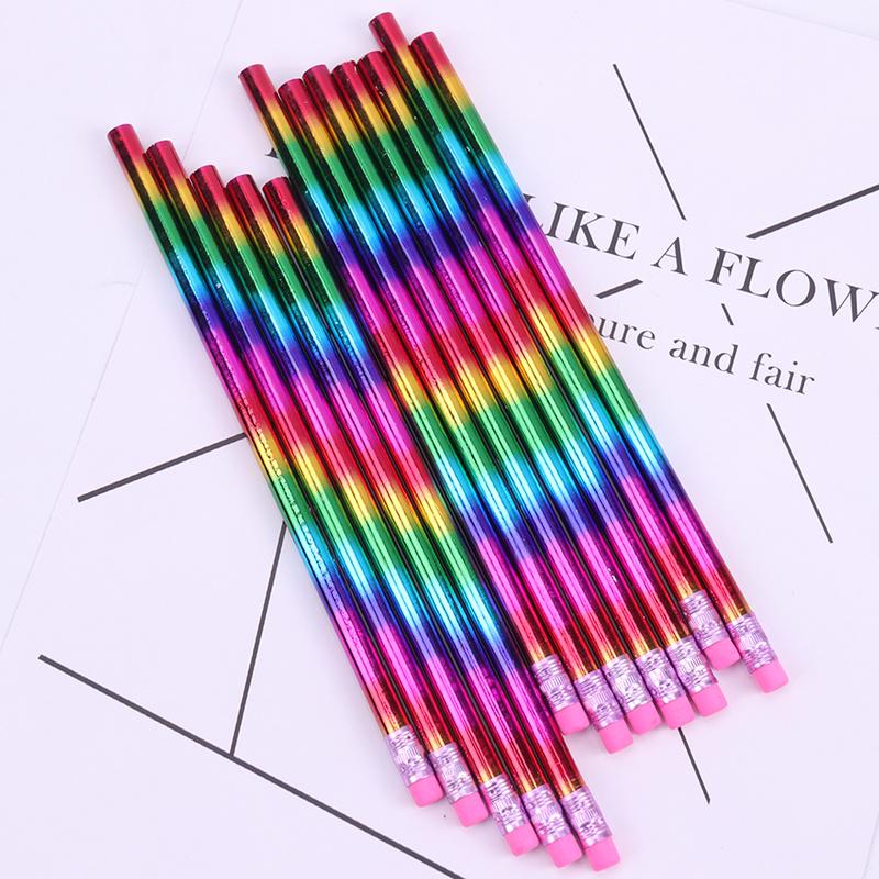 1 шт. новый Радужный карандаш, деревянный карандаш для защиты окружающей среды, яркий цвет, внешний вид, карандаш