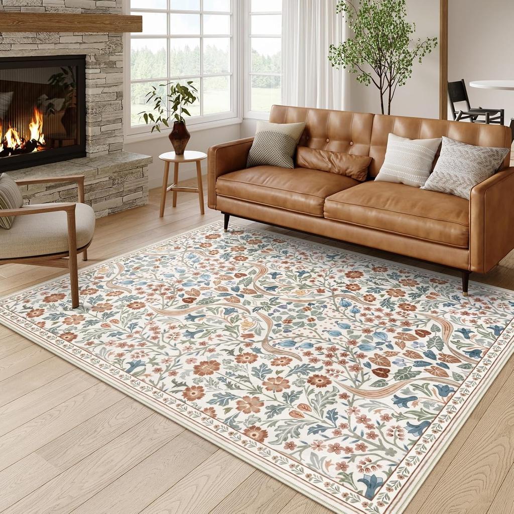 Элегантный ковер с цветочным узором для гостиной, декоративный ковер для дома, розовый мягкий ковер для спальни, подходит для детской комнаты для девочек, игровой комнаты, альфомбра