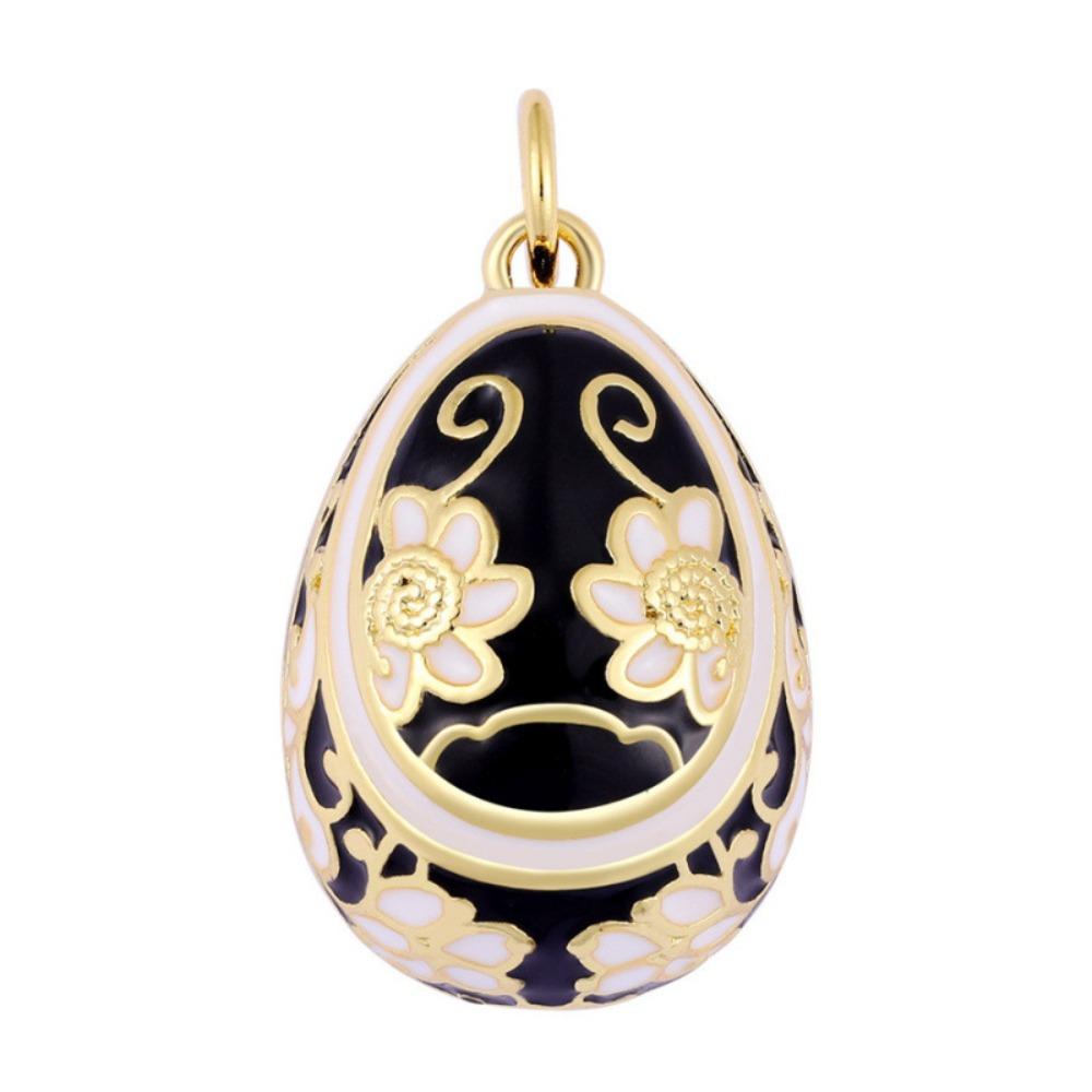 Цветочная подвеска в виде пасхального яйца, циркониевое колье-подвеска, легкая роскошь, цветная эмалевая подвеска, для вечеринки