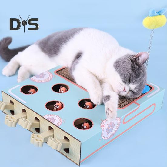 Игрушка для кошек «Бей крота» 3 в 1 интерактивная картонная когтеточка с игрушкой «Бей крота» для кошек, живущих в помещении